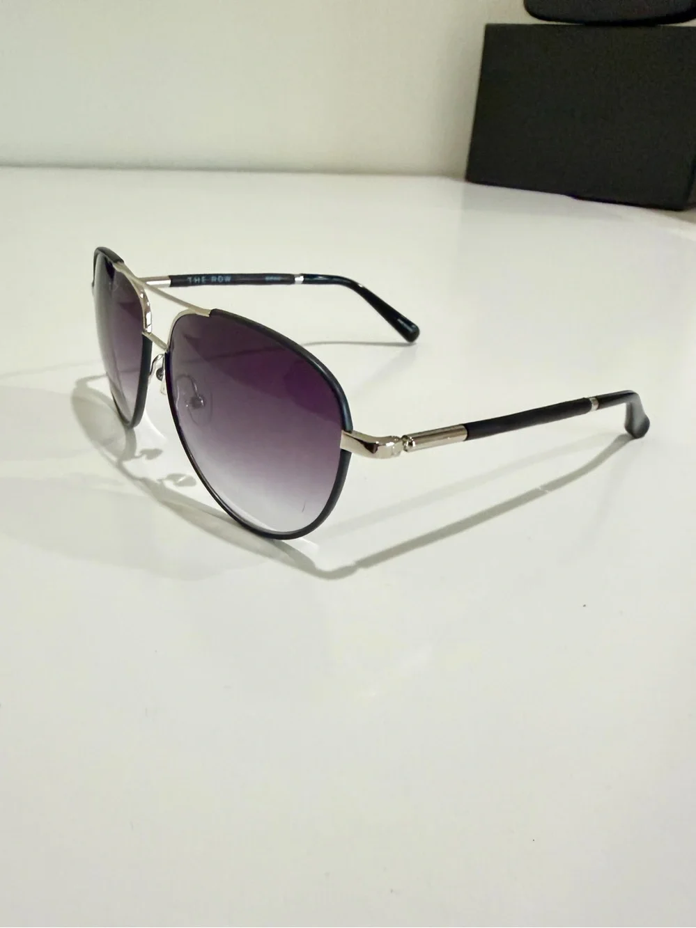 NWT The Row x Linda Farrow Leather Aviator Sunglasses Full Boutique Set - Picture 7 of 16